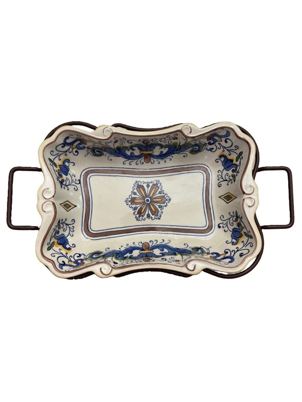 Vintage Temptations By Tara Stoneware Baking Dish Ovenware Liner & Rack